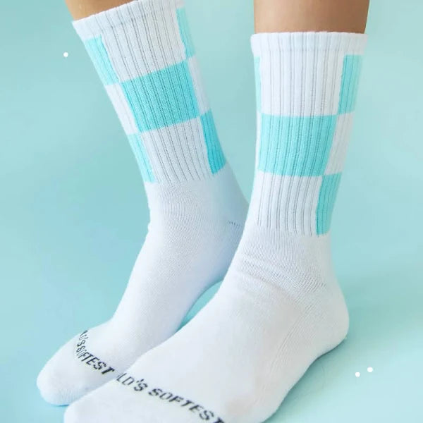 World's Softest Socks Checkered Plume