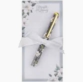)Strength and Dignity Blush Magnolia Magnetic Notepad and Pen Set - Proverbs 31:25