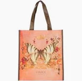 Grace Butterfly Orange Non-Woven Coated Tote Bag - Ephesians 2:8