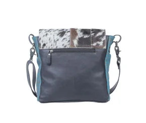 Blue Rose Leather and Hairon Bag