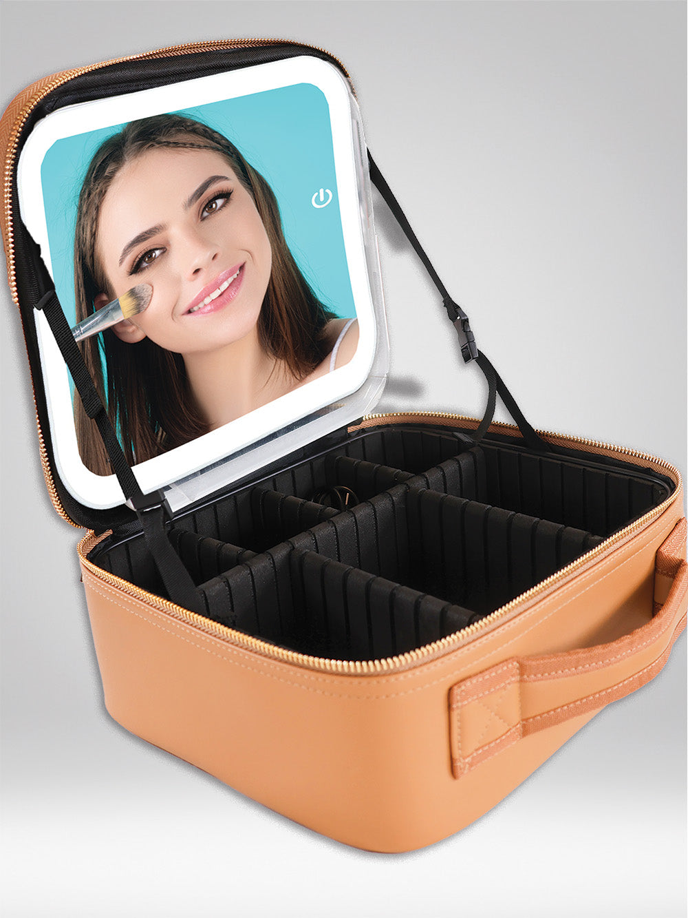Travel Cosmetic Bag W/ 3 Lights Led Mirror