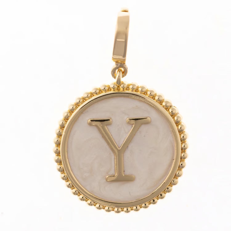 Pearl and Gold Madison Initial Charms