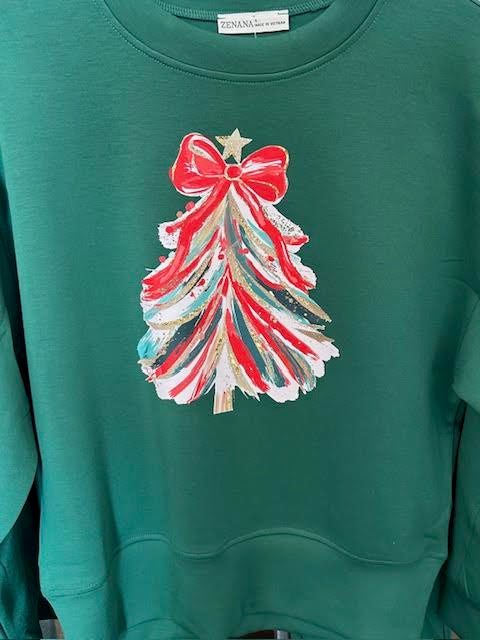 Scuba Crewneck & Jogger- 2 Piece Set Christmas Tree