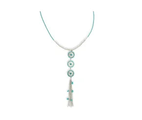 Bloom Flower Mini Concho Tassled Necklace