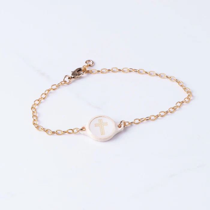 Survivor Series Bracelet - 14k Gold Plated +Vanilla Cross