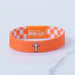 Tap To Pray™ Wristbands - Orange & White Checkers