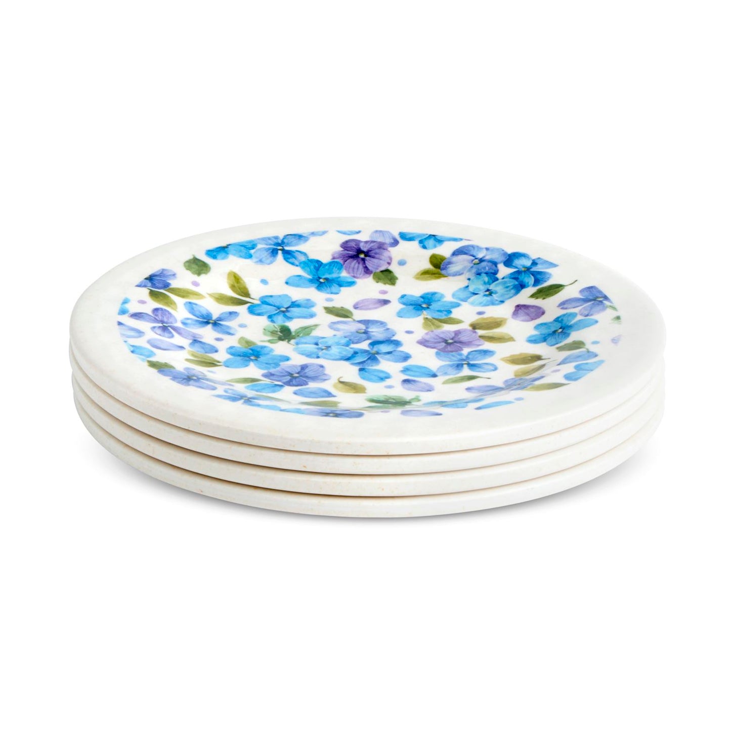 Hydrangea Melamine Appetizer Plates Set of 4