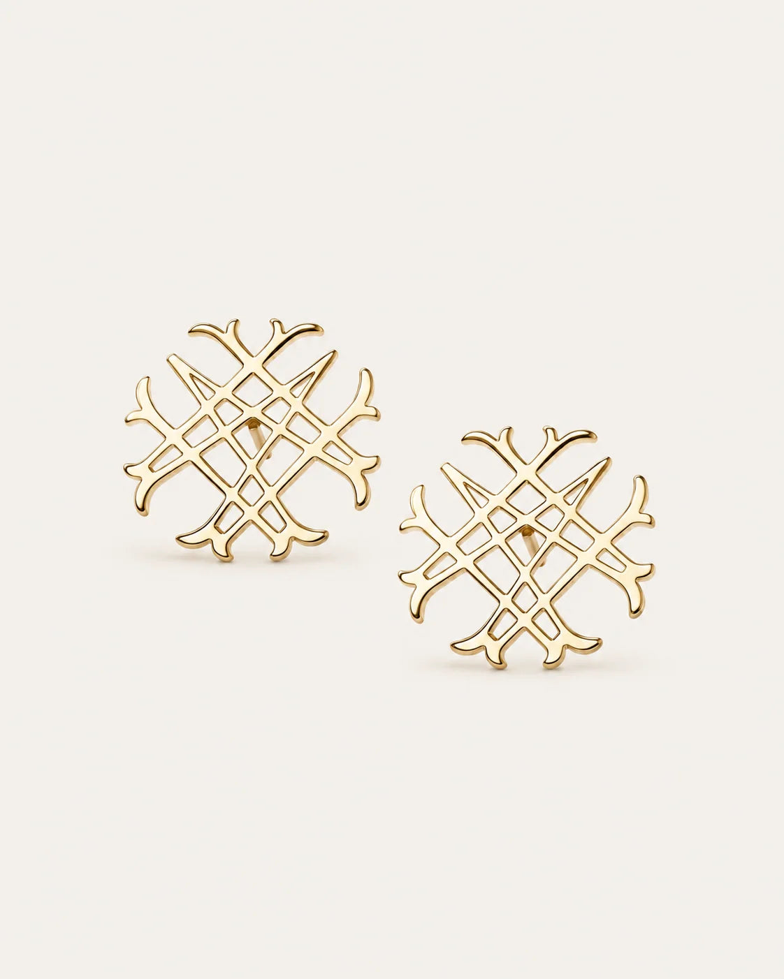 Logo Stud Earrings Gold