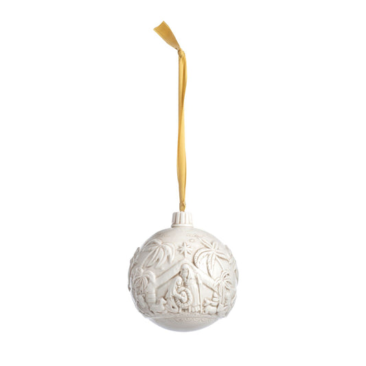 Ceramic Christmas Journey Nativity Ball Ornament - 4in