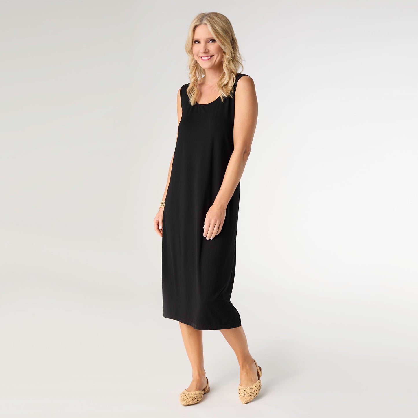 Soft Landing Sleeveless Dress - Black XS