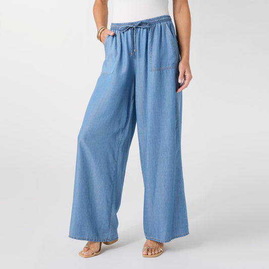S/M - Khloe Chambray Pant with Pockets - Medium...