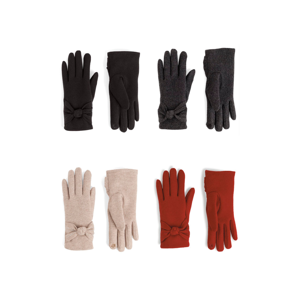 Bow Twist Wrist Touchscreen Gloves