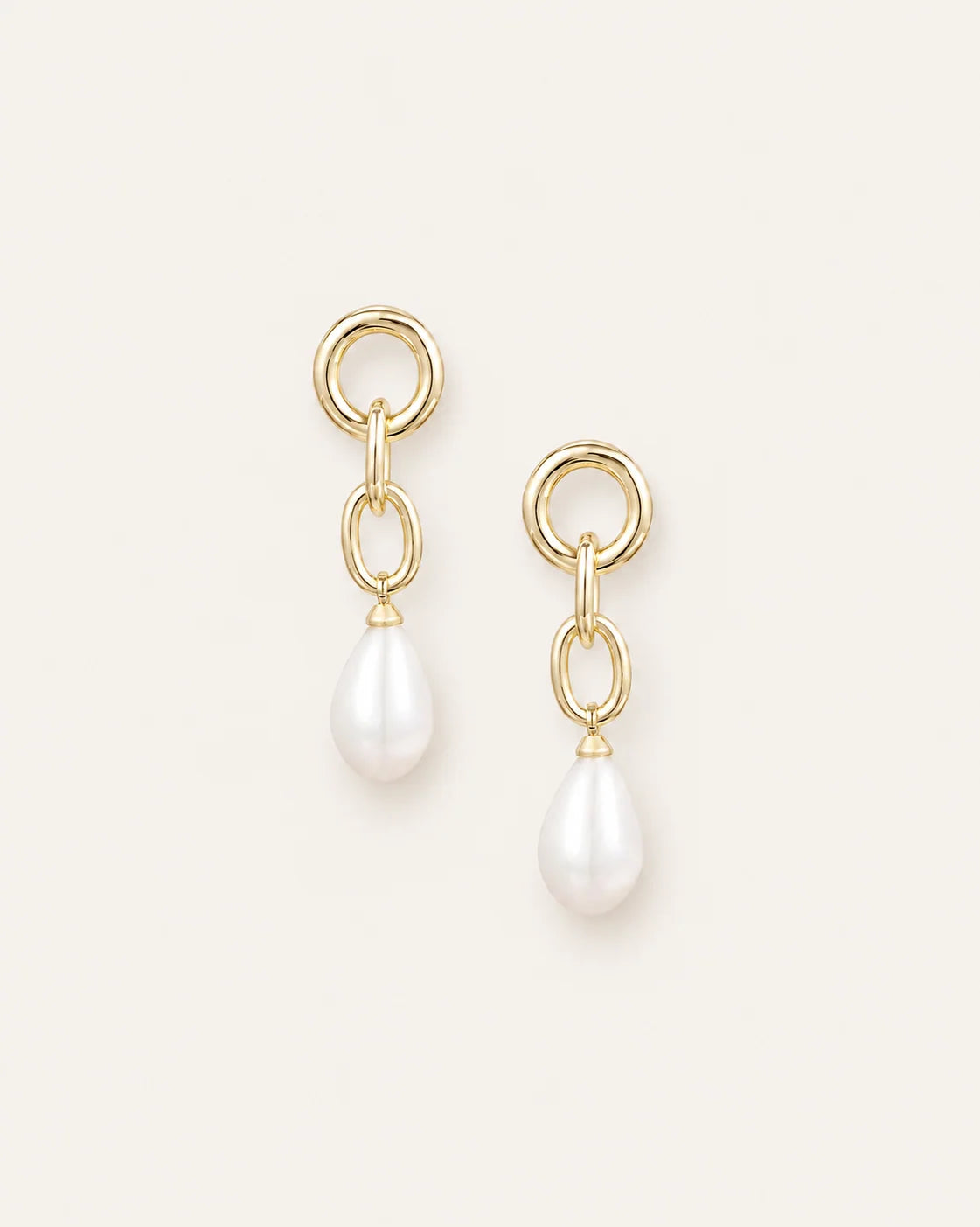 Allure Pearl Drop Earrings in Gold