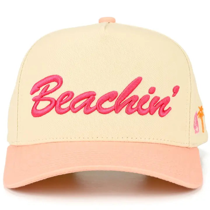 C.C Beachin' Letter Embroidered On Two Tone Trucker Hat