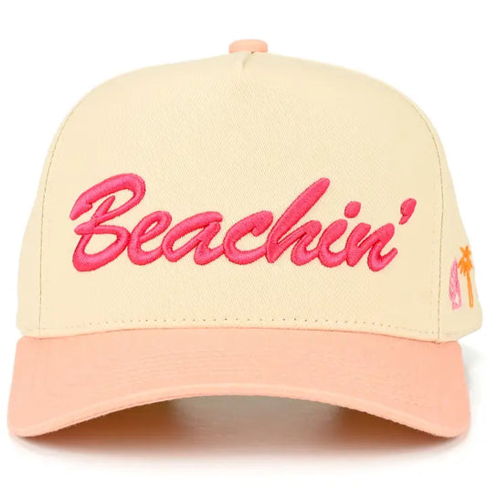 C.C Beachin' Letter Embroidered On Two Tone Trucker Hat