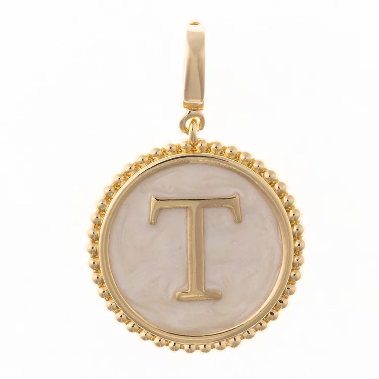 Pearl and Gold Madison Initial Charms