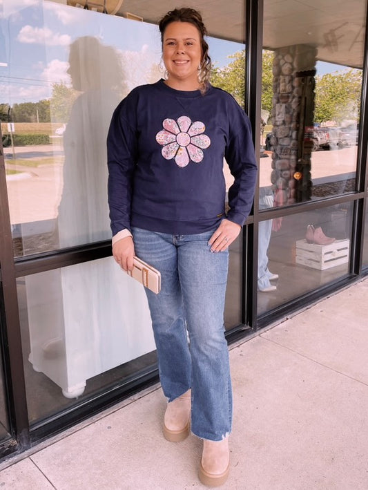 Simply Southern Katrina Flower Crewneck