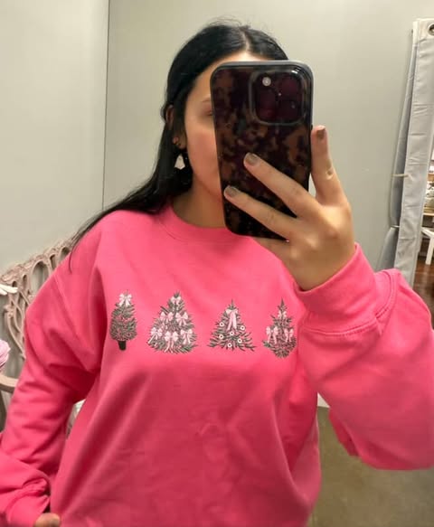 Pink Christmas Tree Crewneck