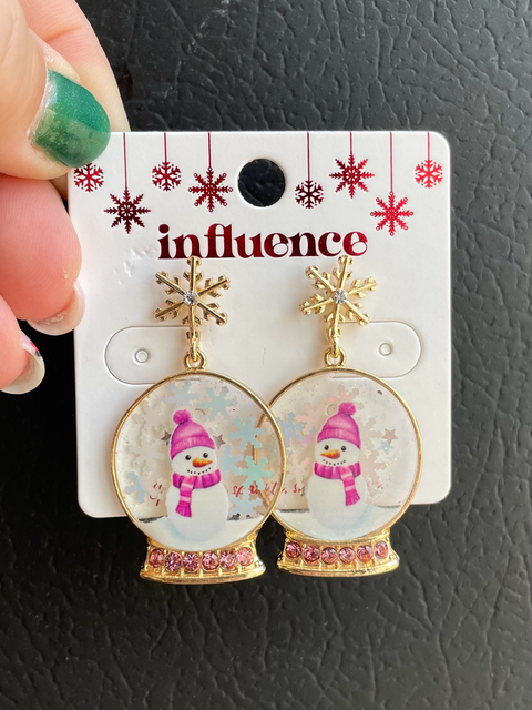 Snow Globe Drop Earrings