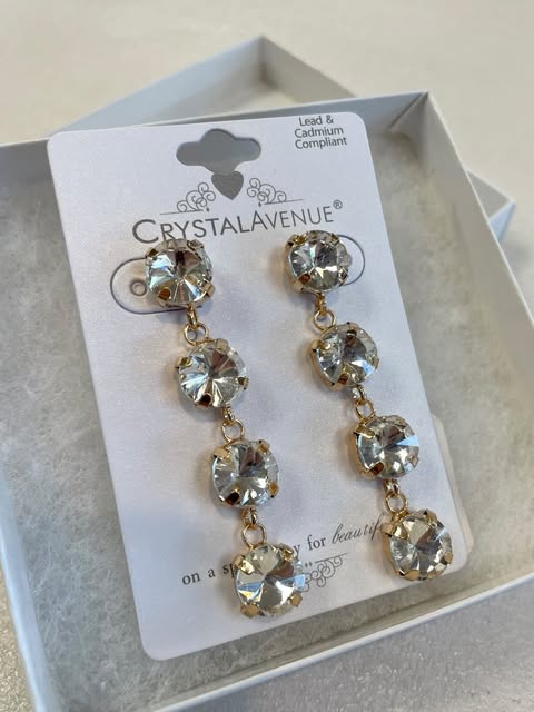 PAVED GLASS DROP EARRINGS