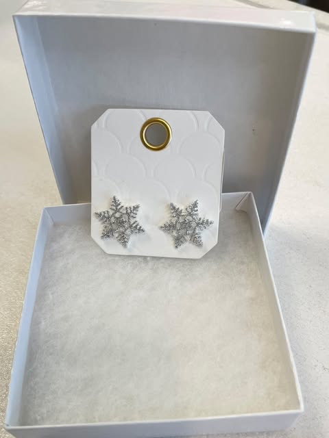 Flat Snowflake Earrings