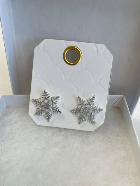 Flat Snowflake Earrings