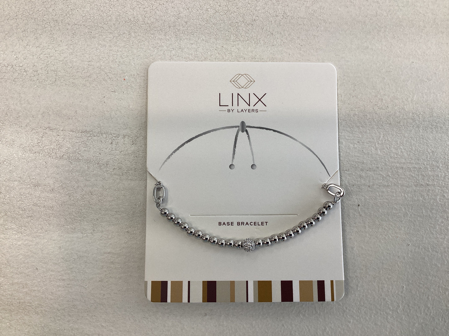 Silver Decorative CZ Ball LINX Base Bracelet
