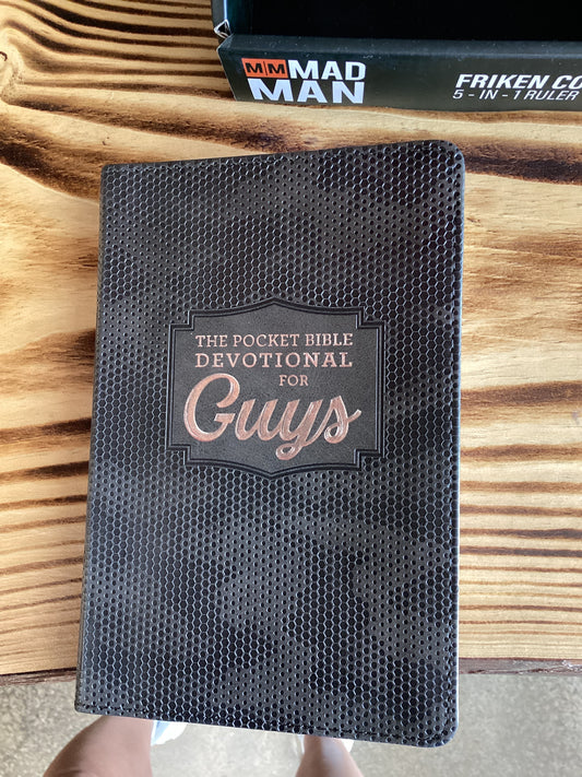 Brown Camo Faux Leather Pocket Devotional for Guys