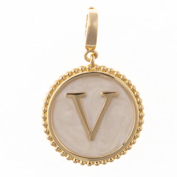 Pearl and Gold Madison Initial Charms