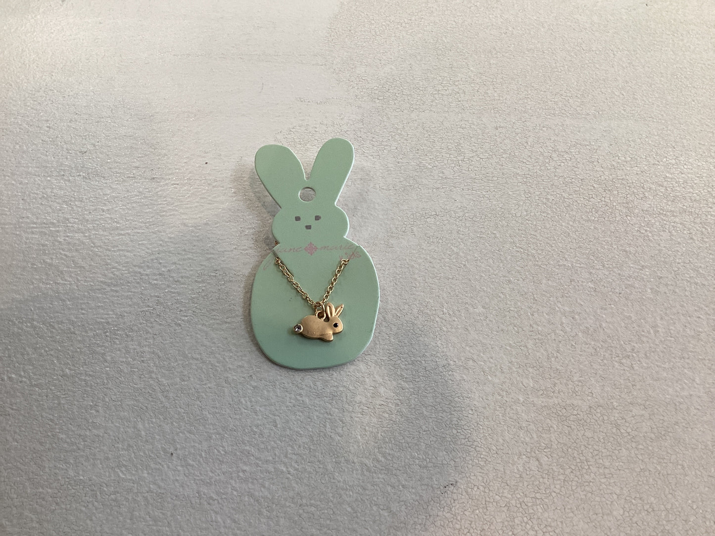 Kids Gold Bunny with Crystal Tail Necklace
