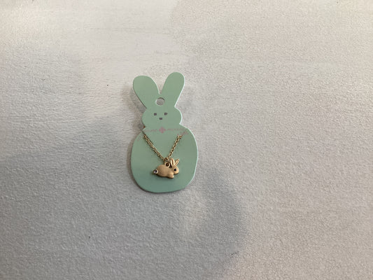 Kids Gold Bunny with Crystal Tail Necklace