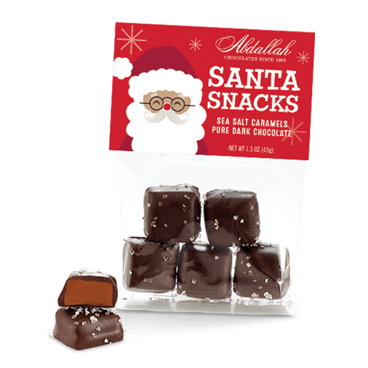 2.4oz Santa Snacks - Dark Choc. Sea Salt Caramels