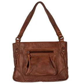 Santa Clara Canyon Stitched Leather & Hairon Bag