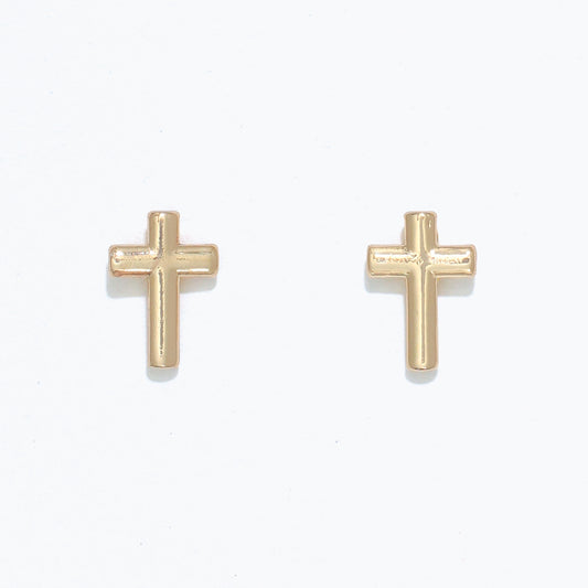 Cuties Earrings - Christmas Gold Cross