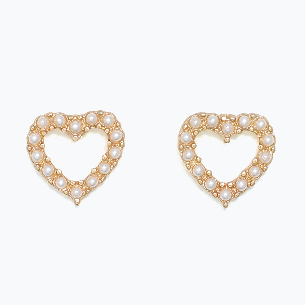 Earrings-Open Pearl Hearts
