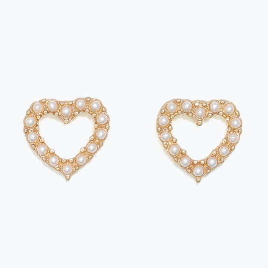 Earrings-Open Pearl Hearts