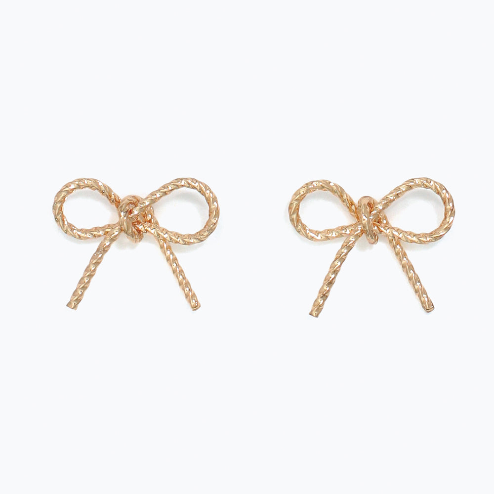 Earrings-Gold Rope Bows