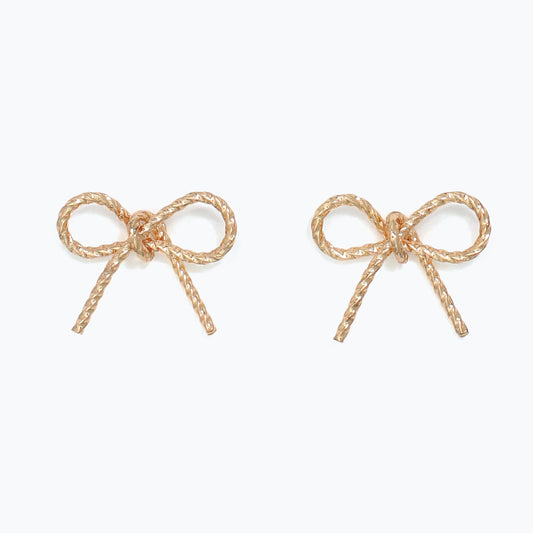 Earrings-Gold Rope Bows