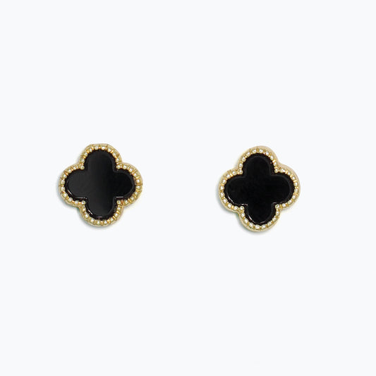 Cuties Earrings - Black Clover in Gold