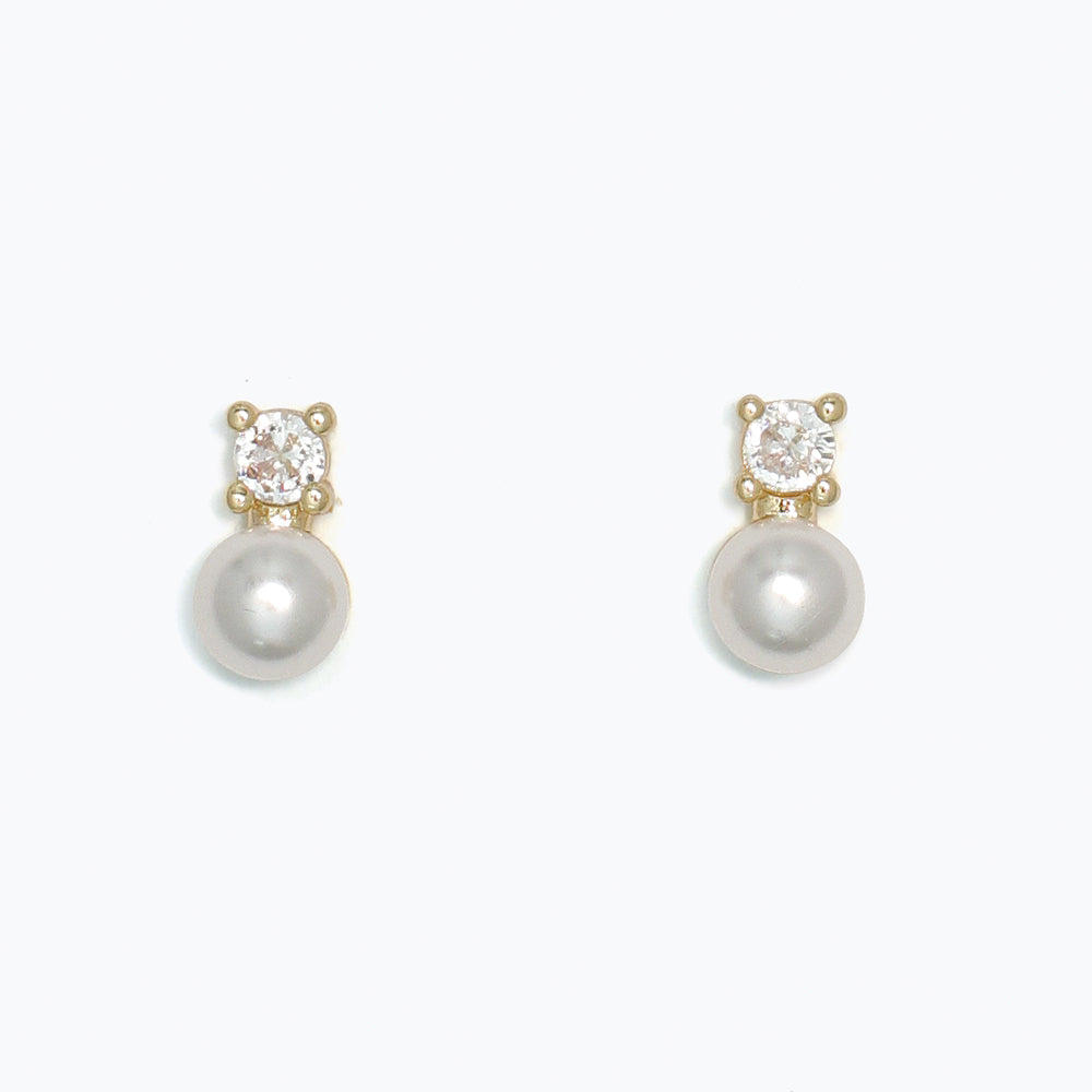 Earrings-CZs and Pearls