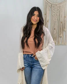 Wild and Free Off White Lace Cardigan