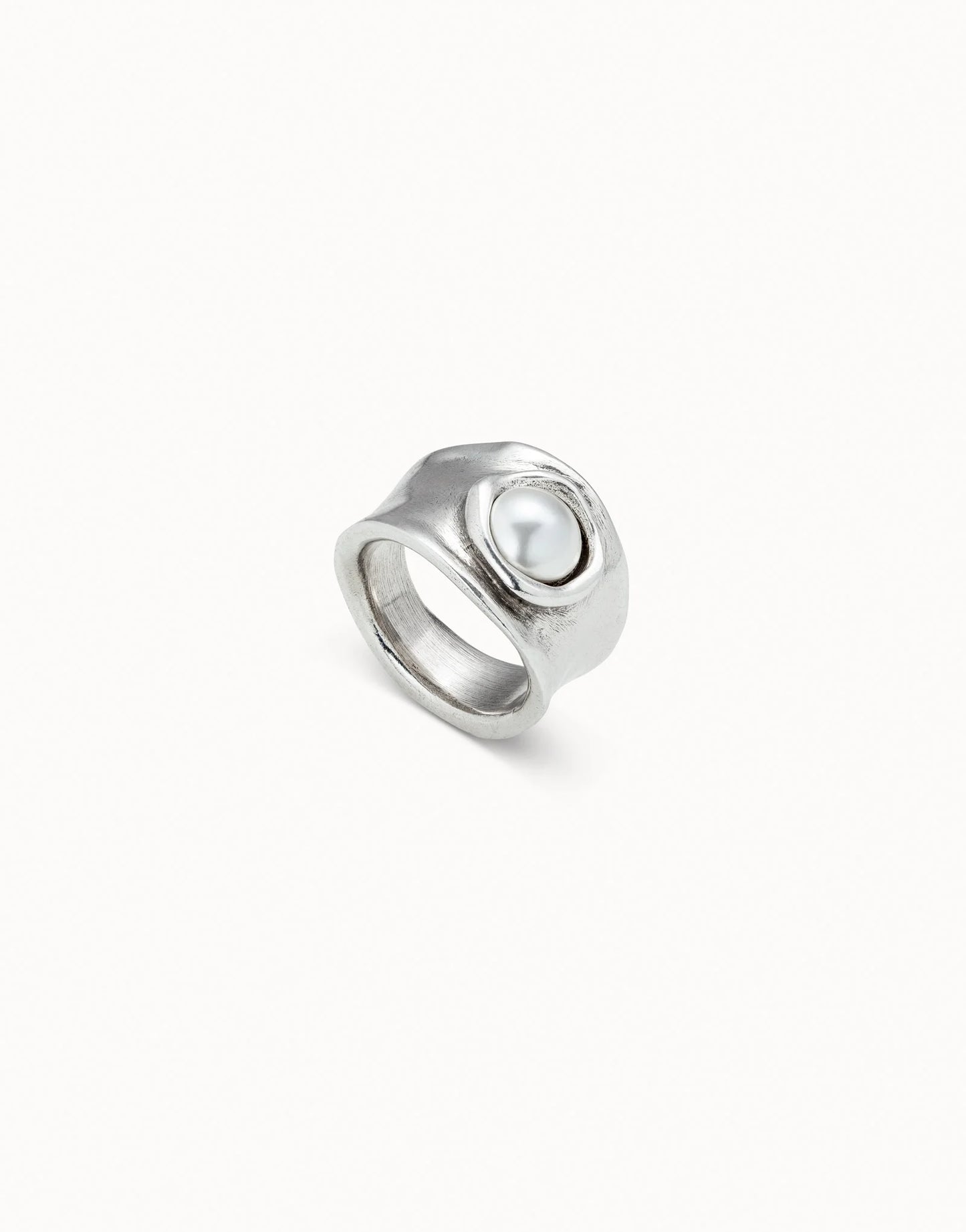 MY LUCK Silver-plated & Pearl Ring