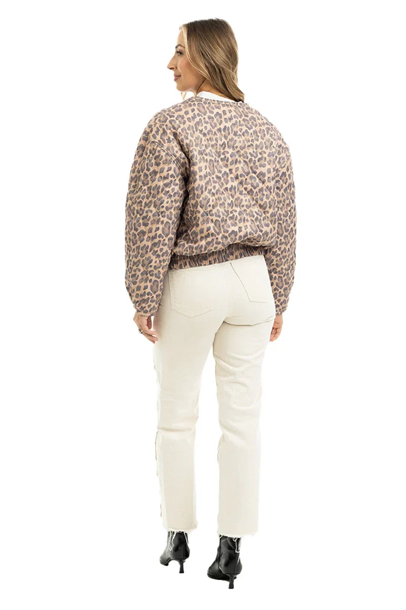 Brown Leopard Quilted Jacket