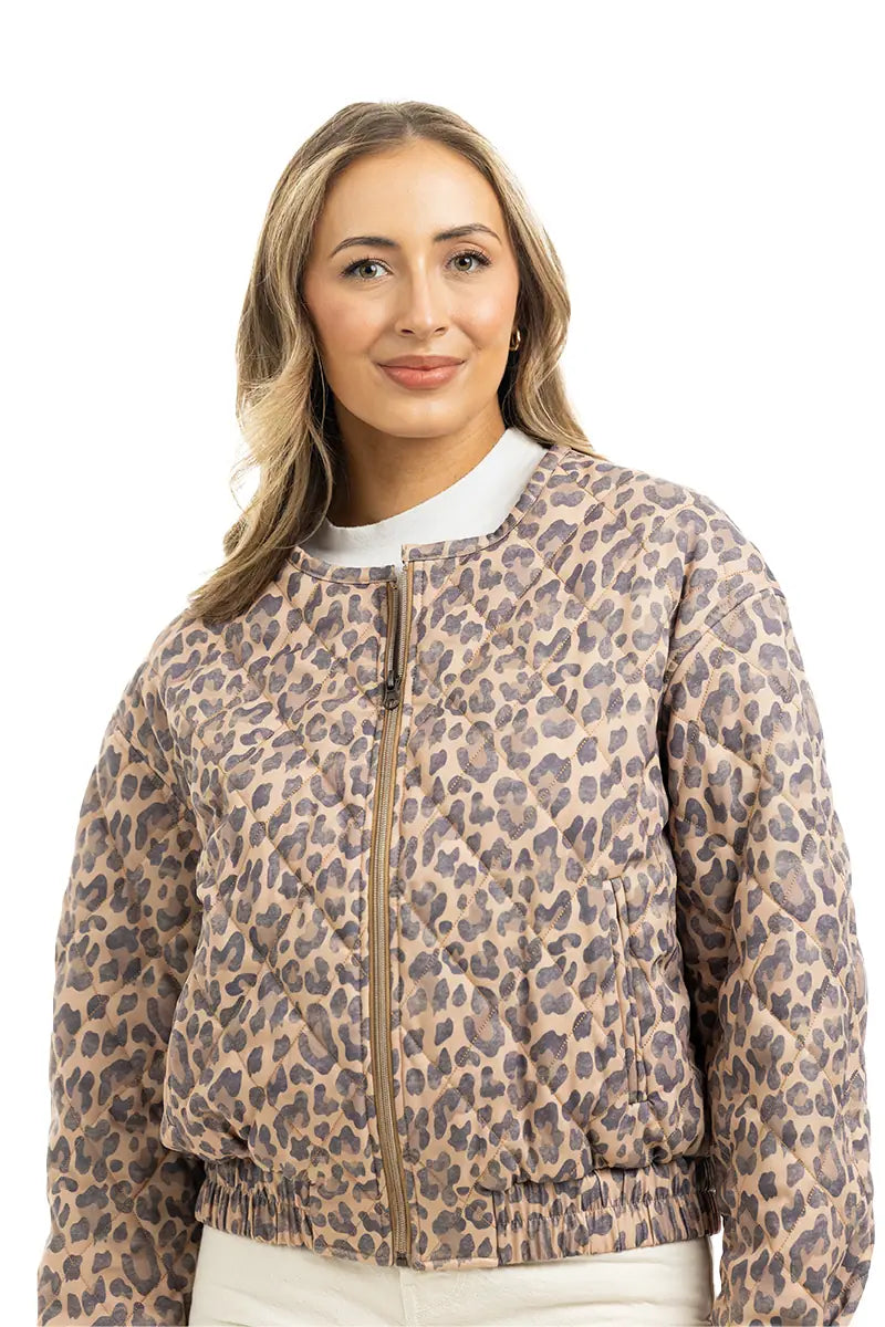 Brown Leopard Quilted Jacket