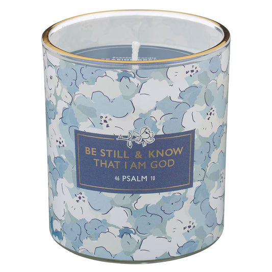 Be Still and Know Seaside Breeze Scented Candle in a Glass Jar - Psalm 46:10