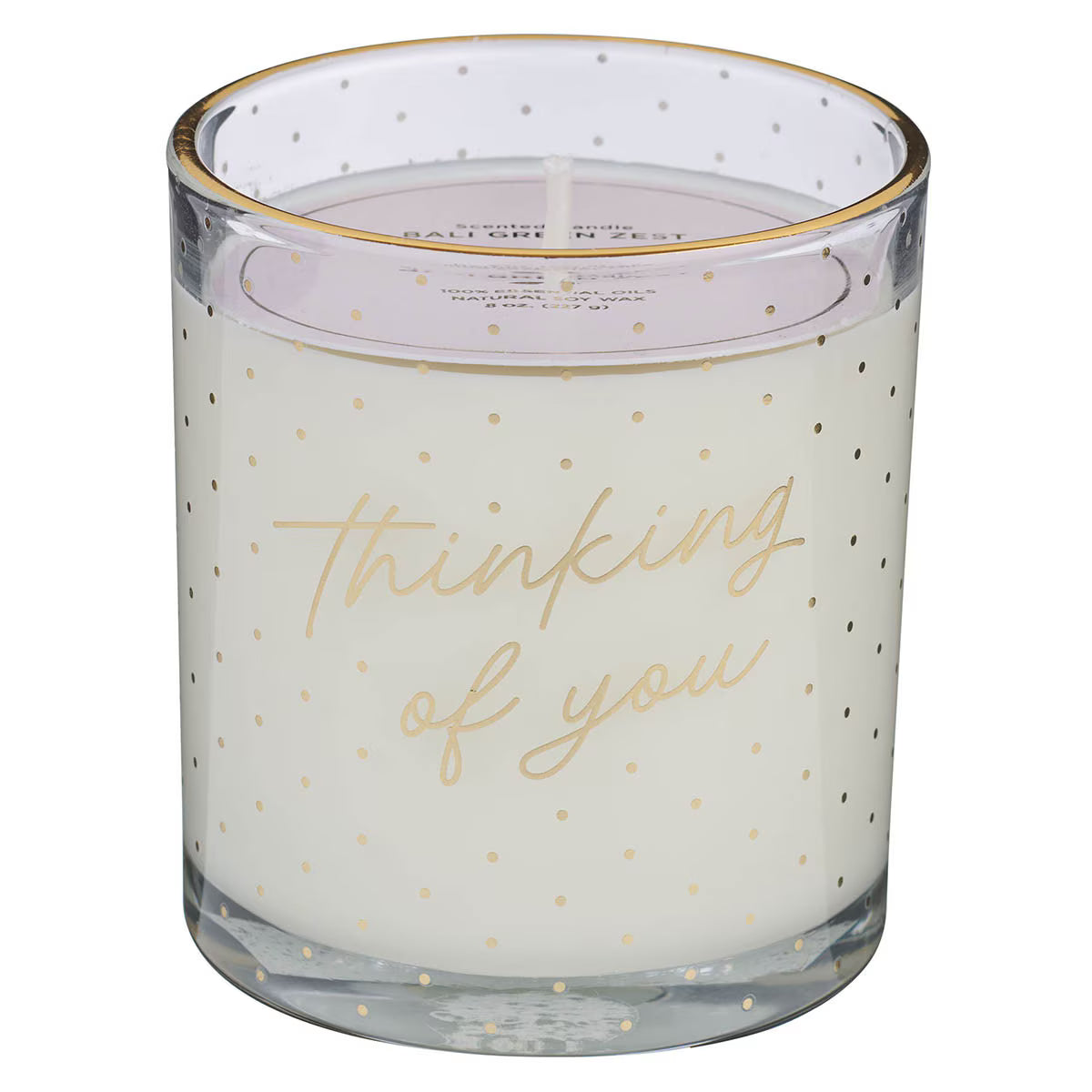 Thinking of You Bali Green Zest Scented Candle in a Glass Jar