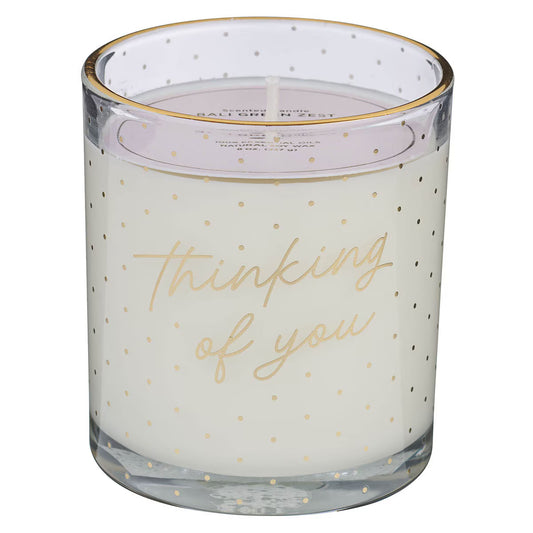 Thinking of You Bali Green Zest Scented Candle in a Glass Jar