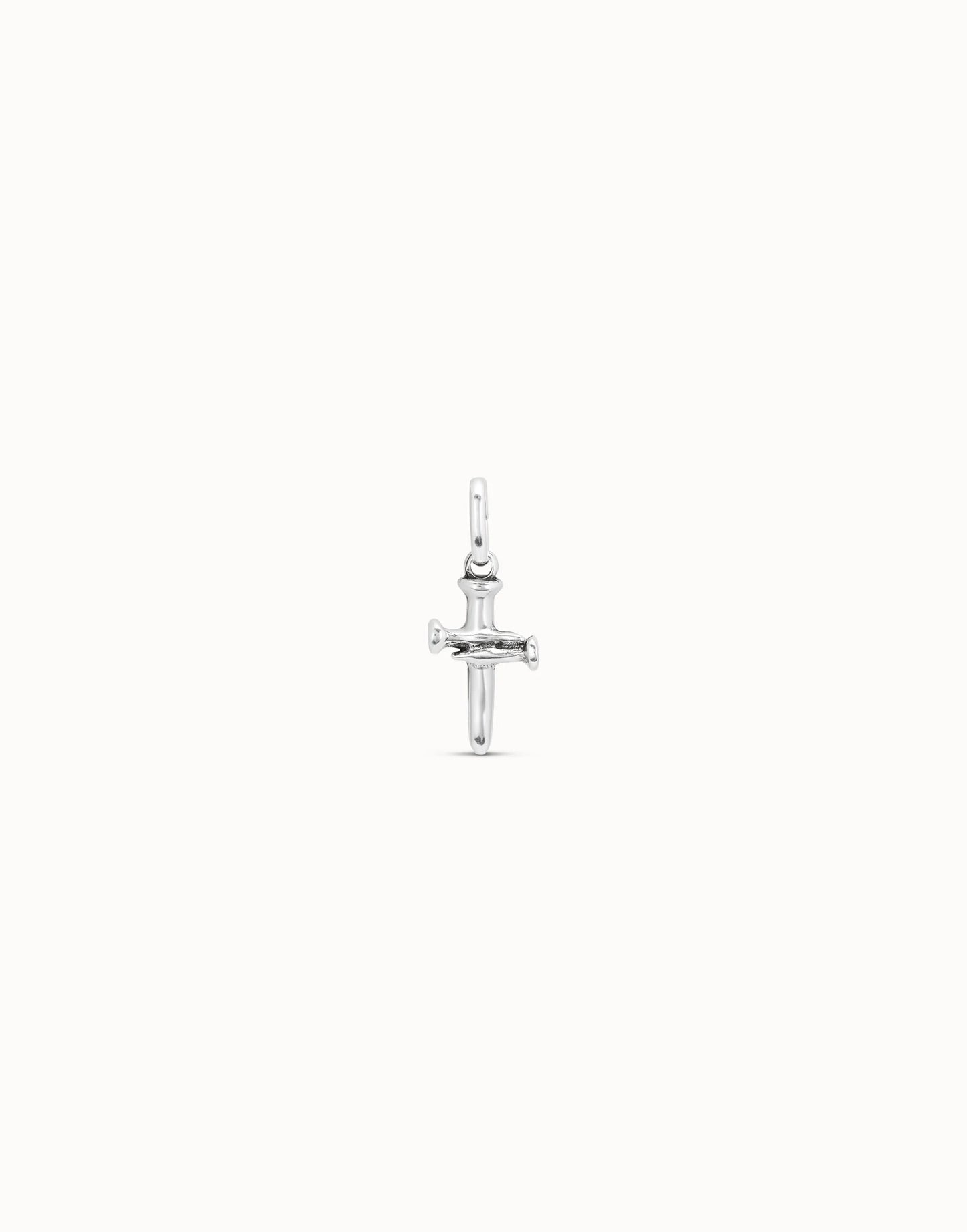 Sterling Silver-plated Cross of Nails Charm