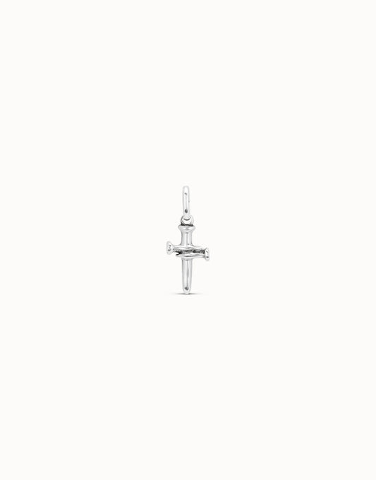 Sterling Silver-plated Cross of Nails Charm