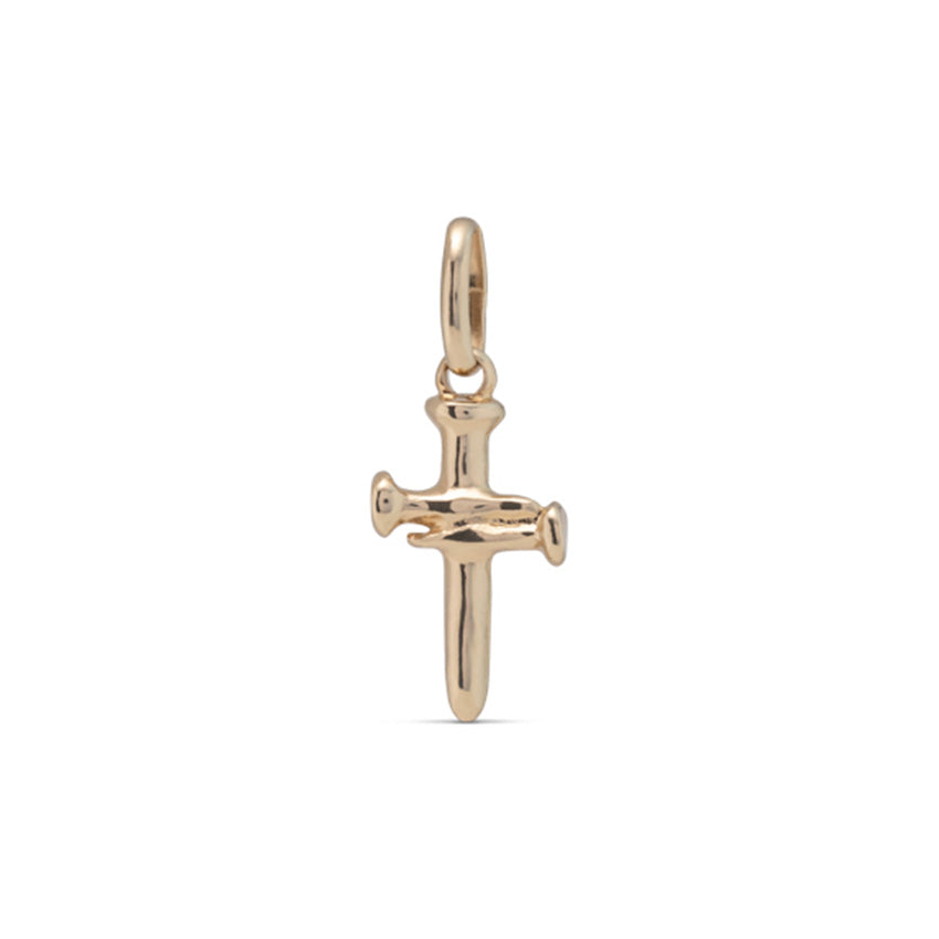 Gold-plated Cross of Nails Charm